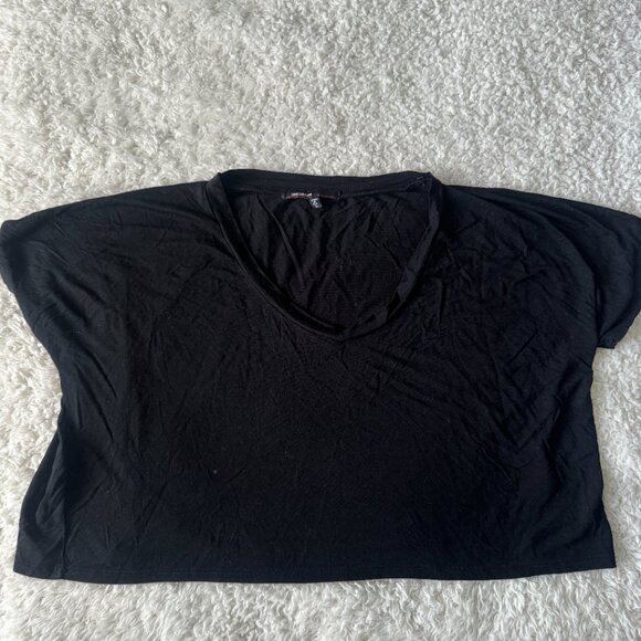 Love Culture Tops - Black Short Sleeve Crop Top Shirt